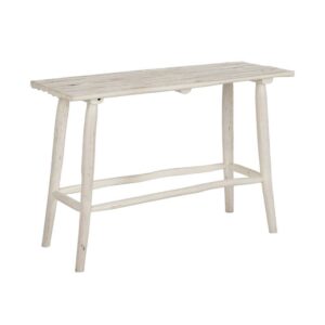 Consola Blanca Rozada de Madera de Teca 120 cm - Elegante y Sostenible para Salones y Entradas