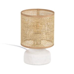 Lámpara de Mesa Cerámica con Pantalla de Papel y PVC 15x15x23,5 cm