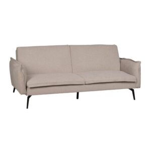 Sofá Cama Blanco Moderno en Tejido de Lino y Estructura de Metal - 84 cm, Confort y Estilo para Tu Hogar