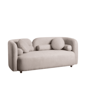 Sofá 2 Plazas Beige de Tejido 100% Poliéster y Estructura de Madera - Confort y Elegancia para tu Salón (176 cm)