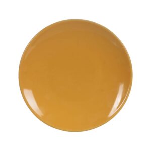 Pack de 6 Platos de Postre Mostaza en Stoneware - Elegantes y Duraderos, Aptos para Microondas y Lavavajillas, 20 cm de Diámetro