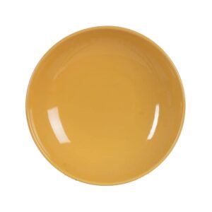 Pack de 6 Platos Hondos Mostaza en Stoneware - Elegancia y Funcionalidad para tu Cocina (22 cm, Apto Microondas y Lavavajillas)