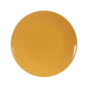 Pack de 6 Platos Llanos Mostaza en Stoneware - Vajilla Moderna y Elegante, Apto para Microondas y Lavavajillas, 26 cm de Diámetro, Ideal para Cocinas con Estilo