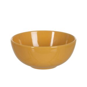 Pack de 6 Bowls Mostaza en Stoneware de 14,5 cm - Elegantes y Funcionales para Cocina, Apto Microondas y Lavavajillas