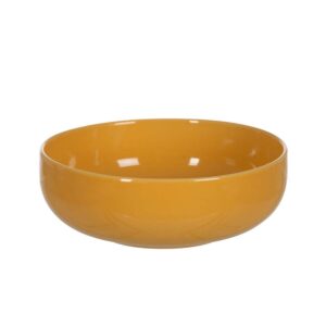 Pack de 2 Ensaladeras Mostaza en Stoneware - Elegantes y Funcionales para Cocina, Aptas para Microondas y Lavavajillas, 23,5 cm x 8,5 cm