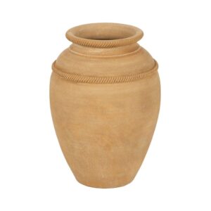 Tinaja de Cerámica Vainilla Mediana con Drenaje - 44 cm, Ideal para Decoración y Plantas