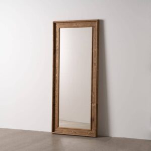 Espejo Alto Marrón con Marco de Madera de 179 cm - Elegante y Moderno, Medidas 78x5,8 cm, Ideal para Decoración de Interiores