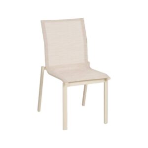 Silla Apilable de Aluminio y Textileno para Exterior 49x62x90 cm