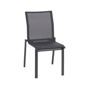 Silla Apilable de Aluminio y Textileno para Exterior 49x62x90 cm