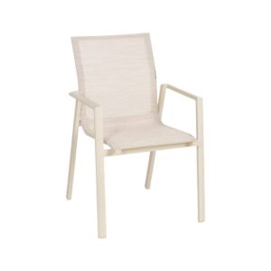 Silla Apilable de Aluminio y Textileno Exterior 57x62,5x88 cm