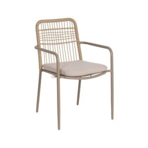 Silla de Aluminio Exterior con Cojín Desenfundable 58x62x85 cm