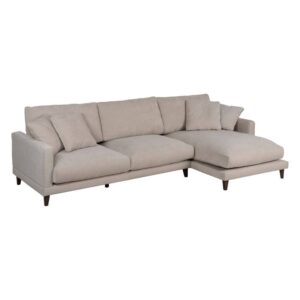 Sofá Chaise Longue Derecho Teja de Tela 290 cm - Confort y Estilo para tu Salón, Estructura de Madera de Pino y Relleno de Fibra Siliconada