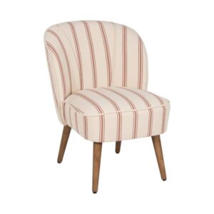 Sillón Rayas Terracota de Madera de Caucho 54x64x73 cm con Relleno de Foam