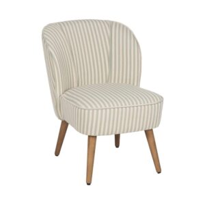 Sillón Rayas Verde de Madera de Caucho 54x64x73 cm con Relleno de Foam