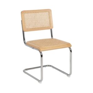 Silla Natural de Madera y Ratán, 46x53x82,5 cm, Montaje Requerido