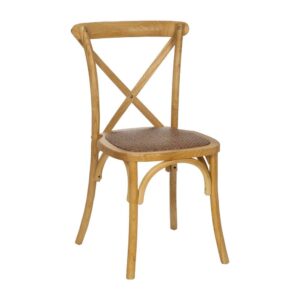 Silla Sylvran con Respaldo de Aspas de Madera Natural - Diseño Clásico y Elegante para Comedores - Asiento de Ratán - Altura 87 cm, Soporta hasta 130 kg