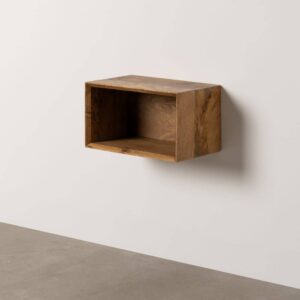 Mesita Flotante Miel de Madera de Mango 40,5x25x23 cm con Anclaje