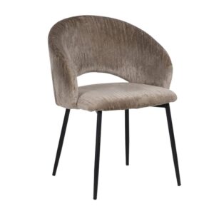 Silla Taupe de Poliéster y Hierro, 58x60x80,5 cm, Altura 47 cm