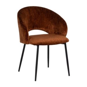 Silla Marrón de Poliéster y Metal, 58x60x80,5 cm, Altura Asiento 47 cm