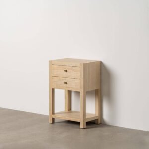 Mesita Natural de DM con Revestimiento de Paulonia - 45x30x66 cm