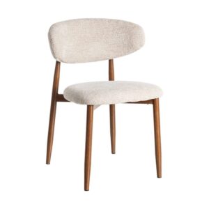 Silla Beige de Tejido 100% Poliéster y Metal, 53x51x76.5 cm