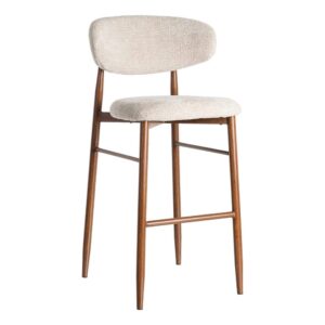 Taburete Beige 75cm Tejido 100% Poliéster y Metal, 54x52x105cm