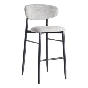 Taburete Gris 75cm Tejido 100% Poliéster y Metal, 54x52x105cm