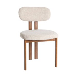 Silla Beige Tejido 100% Poliéster y Metal 50x47x81 cm