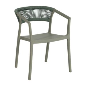 Silla Apilable Verde de Polipropileno 56x52x76 cm, Sin Montaje