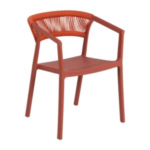 Silla Apilable de Polipropileno Terracota 56x52x76 cm, Sin Montaje