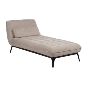 Chaise-Lounger Taupe 100% Poliéster con Patas de Metal - 168x90x82 cm