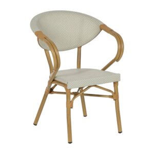 Silla Aguamarina de Aluminio y Textileno, 57x58.5x82 cm, Asiento 43 cm