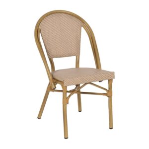 Silla Apilable Beige de Aluminio y Textileno 50x54x85 cm