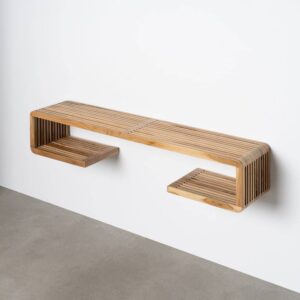 Estante Natural de Madera de Teca Reciclada 100 x 21 x 20 cm