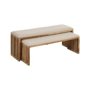 Banqueta Natural de Madera de Teca Reciclada 115x35x45 cm - Colección Bellamonte