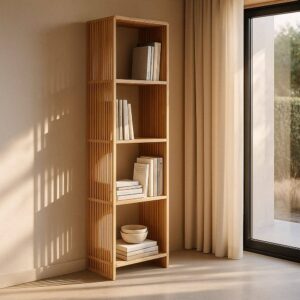 Estantería Natural de Madera de Teca Reciclada 54x35x190 cm - Colección Bellamonte