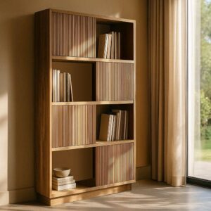 Mueble Auxiliar Natural de Madera de Teca Reciclada 100x35x168 cm