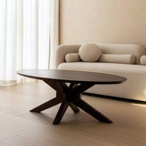 Mesa de Centro de Madera de Mango 110x60x43 cm con Montaje Requerido