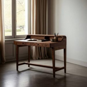 Escritorio Natural de Madera de Mango 122x62x90 cm con Cajones