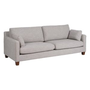 Sofá 3 Plazas Gris Tejido 100% Poliéster con Estructura de Madera