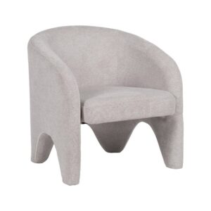 Sillón Beige de Tejido 100% Poliéster con Estructura de Madera y Hierro 74x73x75 cm