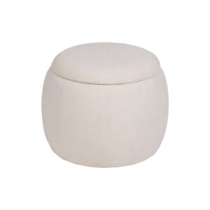 Puf Baúl Crema DM-Tejido 55x55x43 cm con Espuma 30mm