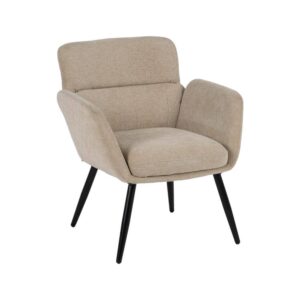 Sillón Beige de Tejido 100% Poliéster y Metal - 69x70x79 cm
