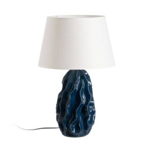 Lámpara de Mesa Azul Cerámica 40x40x62 cm, E27, 1x60W Máx.