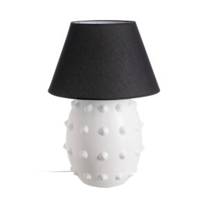 Lámpara de Mesa Cerámica Blanco-Negro 50x50x73 cm E27 1x60W