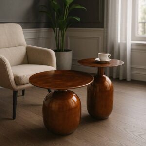 Mesa Auxiliar de Metal Esmaltado 50x50x47 cm - S/2