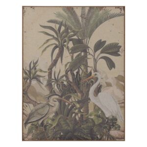 Cuadro de Impresión Garza en DM de Madera de Abeto 60x3x80 cm con Gancho