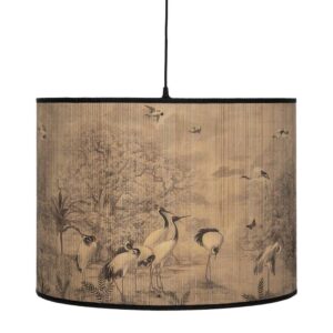Lámpara de Techo Garza de Bambú y Metal Hierro E27 60W 55x55x42 cm