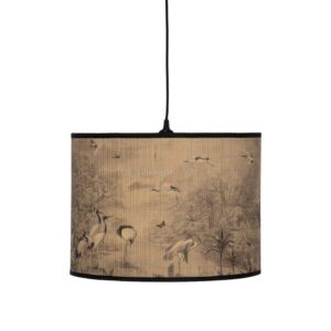 Lámpara de Techo Garza de Bambú y Metal Hierro E27 60W 40x42x30 cm