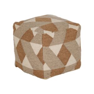 Puf Multicolor de Lana y Algodón 45x45x45 cm, Desenfundable